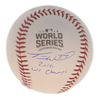 Travis Wood Signed 2016 World Series Logo Baseball Inscribed "2016 WS Champs" (Schwartz) at PristineAuction.com