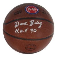 Dave Bing Signed Pistons Logo Basketball Inscribed "H.O.F. 90" (Schwartz) at PristineAuction.com