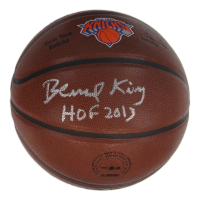 Bernard King Signed Knicks Logo Basketball Inscribed "HOF 2013" (Schwartz) at PristineAuction.com