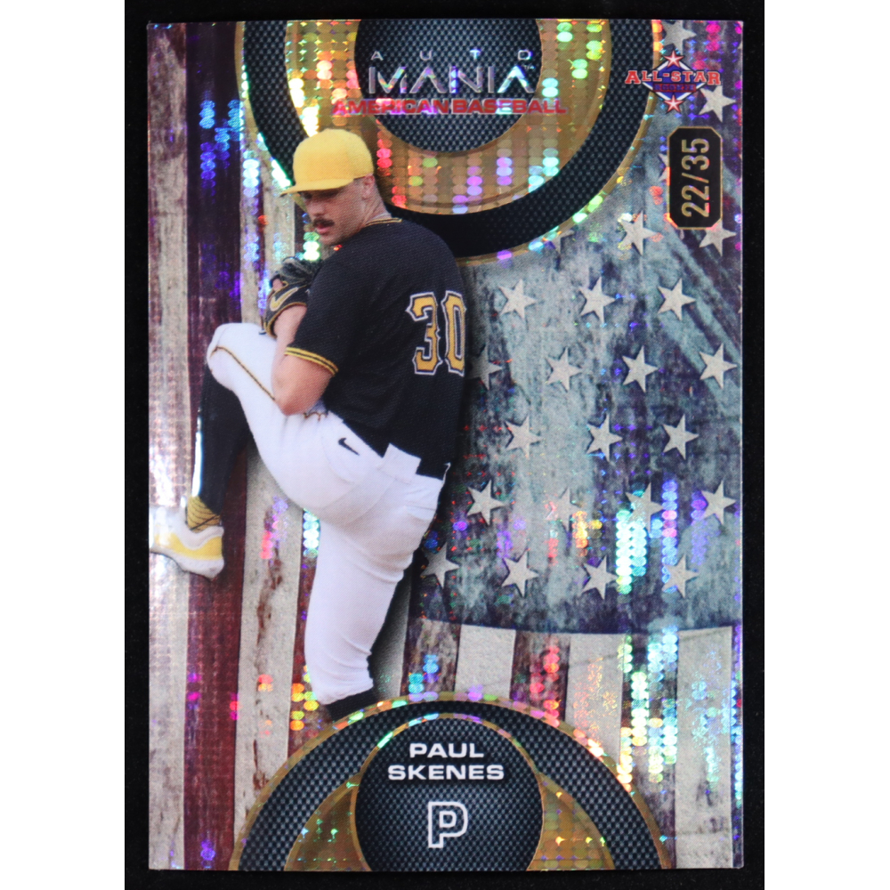 Paul Skenes 2024 Wild Card AutoMania American Baseball All Star American Flag #AMAC-PS RC #22/35 at PristineAuction.com