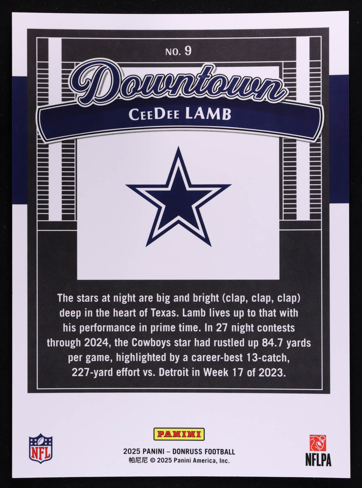 CeeDee Lamb 2025 Donruss Downtown! Oversize #9 at PristineAuction.com CeeDee Lamb 2025 Donruss Downtown! Oversize #9 at PristineAuction.com