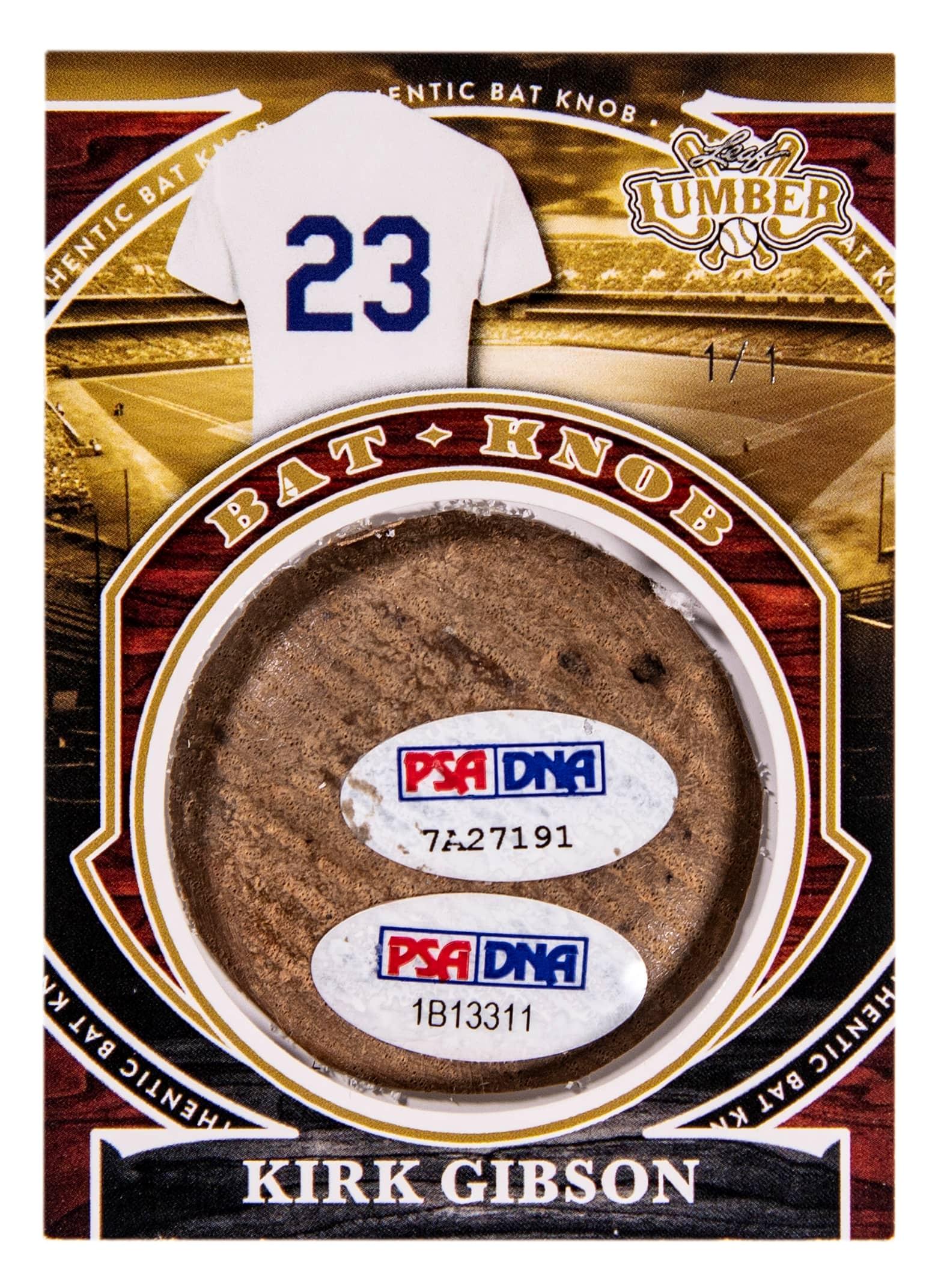 Kirk Gibson 2025 Leaf Lumber Bat Knob Relic Card #BK-81 1/1 (PSA) at PristineAuction.com Kirk Gibson 2025 Leaf Lumber Bat Knob Relic Card #BK-81 1/1 (PSA) at PristineAuction.com