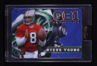 Steve Young 2024 Wild Card QB1 On The Clock Blue Green Rainbow Foil #OCW-BL-SY2 #11/18 at PristineAuction.com
