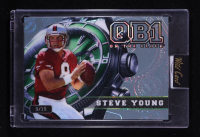 Steve Young 2024 Wild Card QB1 On The Clock Platinum Green Rainbow Foil #OCW-PT-SY3 #05/15 at PristineAuction.com