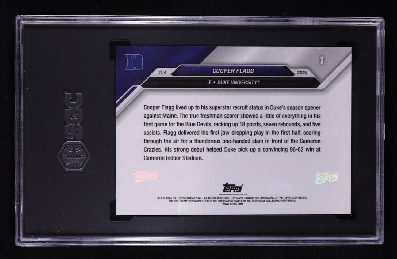 Cooper Flagg 2024-25 Bowman University Now #1 (SGC 10) at PristineAuction.com Cooper Flagg 2024-25 Bowman University Now #1 (SGC 10) at PristineAuction.com