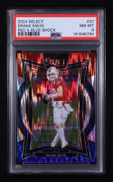 Drake Maye 2024 Select Prizm Red and Blue Shock #27 RC (PSA 8) at PristineAuction.com