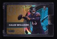 Caleb Williams 2023 Wild Card QB1 On The Clock Pick Is In Gold Teal Rainbow Foil #OCW-CW3 RC at PristineAuction.com