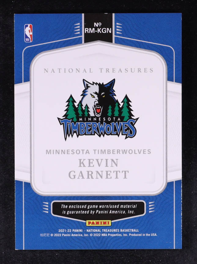 Kevin Garnett 2021-22 Panini National Treasures Retro Materials #26 #48/99 at PristineAuction.com Kevin Garnett 2021-22 Panini National Treasures Retro Materials #26 #48/99 at PristineAuction.com