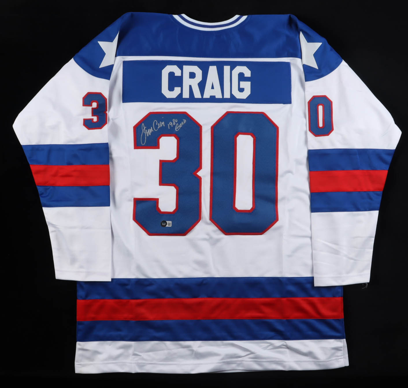 Jim Craig Signed Jersey Inscribed "1980 Gold" (Beckett) at PristineAuction.com Jim Craig Signed Jersey Inscribed "1980 Gold" (Beckett) at PristineAuction.com