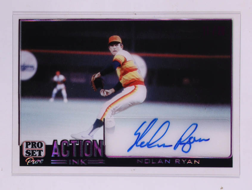 Nolan Ryan 2023 Leaf Pro Set Pure Action Ink Magenta Spectrum #AINR1 #11/20 at PristineAuction.com Nolan Ryan 2023 Leaf Pro Set Pure Action Ink Magenta Spectrum #AINR1 #11/20 at PristineAuction.com