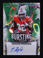 TreVeyon Henderson 2025 Leaf Vivid Bursting With Talent Autographs Lava Green #TATH1 #5/8 at PristineAuction.com