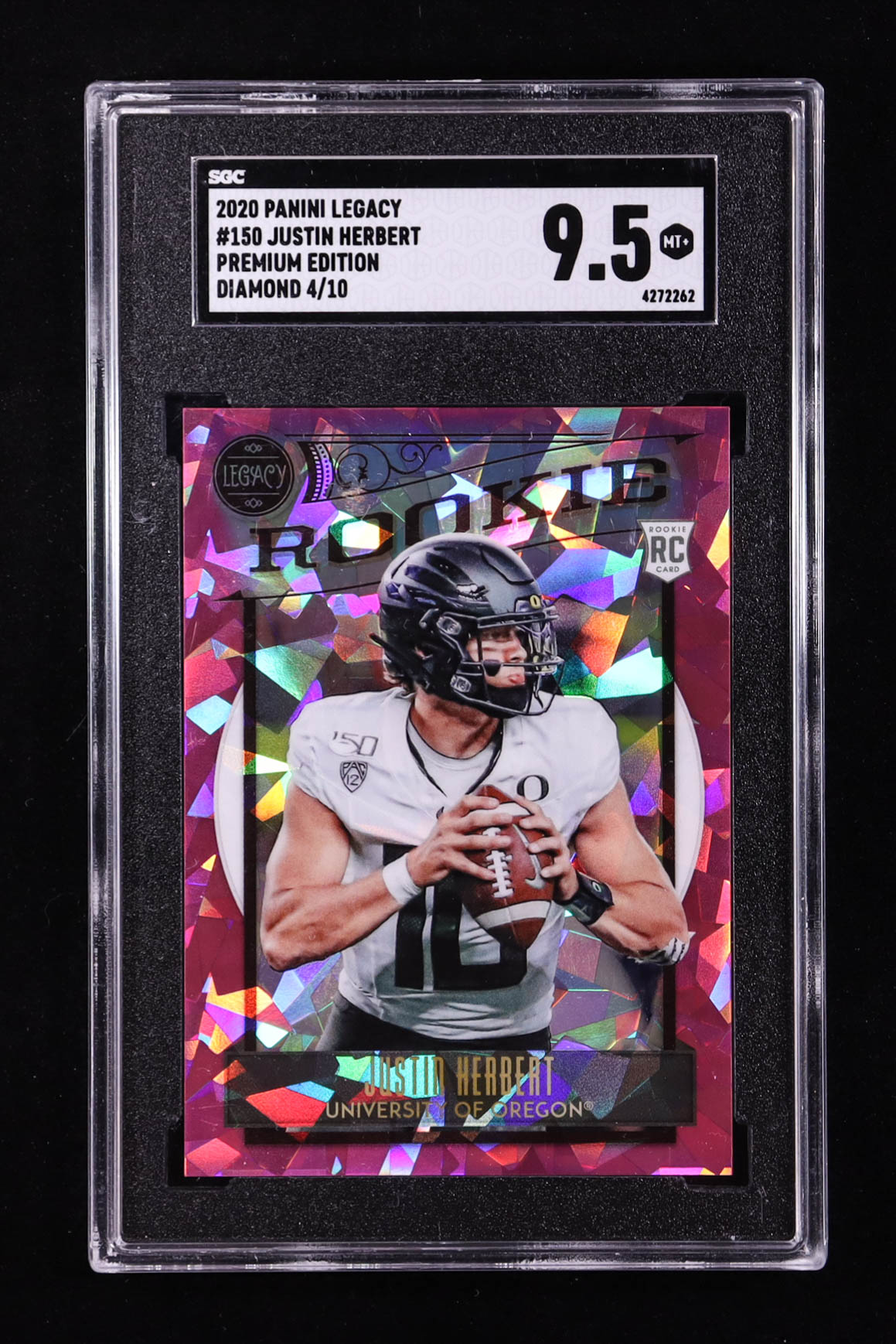 Justin Herbert 2020 Panini Legacy Premium Edition Diamond #150 RC #04/10 (SGC 9.5) at PristineAuction.com Justin Herbert 2020 Panini Legacy Premium Edition Diamond #150 RC #04/10 (SGC 9.5) at PristineAuction.com