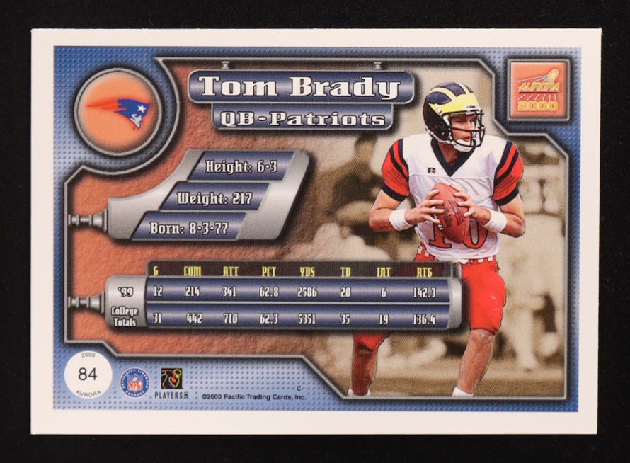 Tom Brady 2000 Aurora #84 RC at PristineAuction.com Tom Brady 2000 Aurora #84 RC at PristineAuction.com