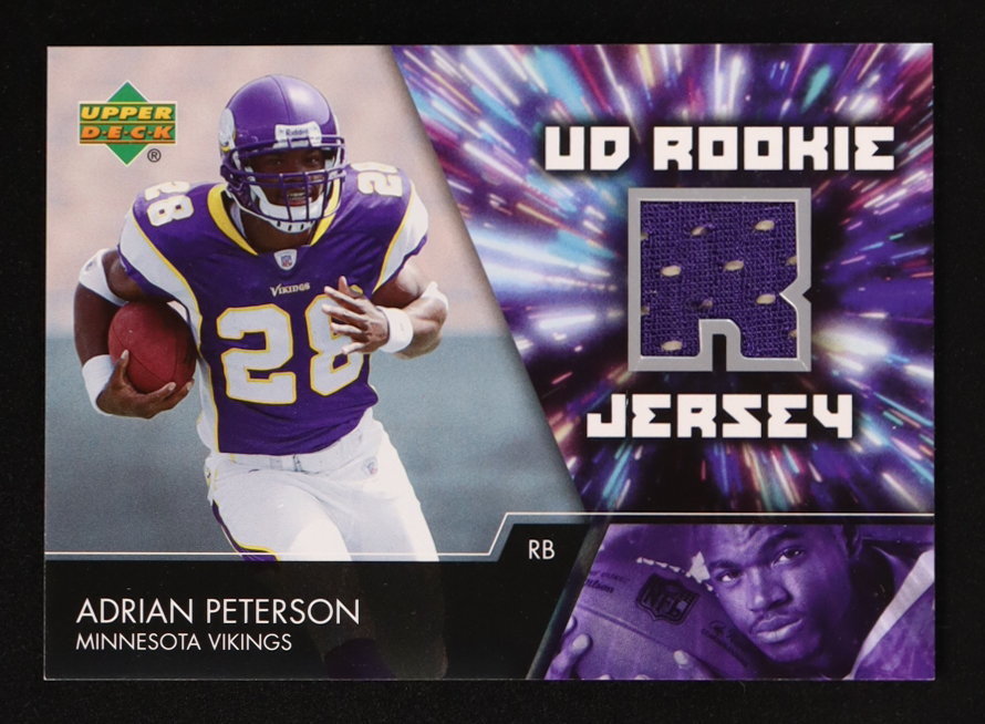 Adrian Peterson 2007 Upper Deck Rookie Jerseys #AP RC at PristineAuction.com Adrian Peterson 2007 Upper Deck Rookie Jerseys #AP RC at PristineAuction.com