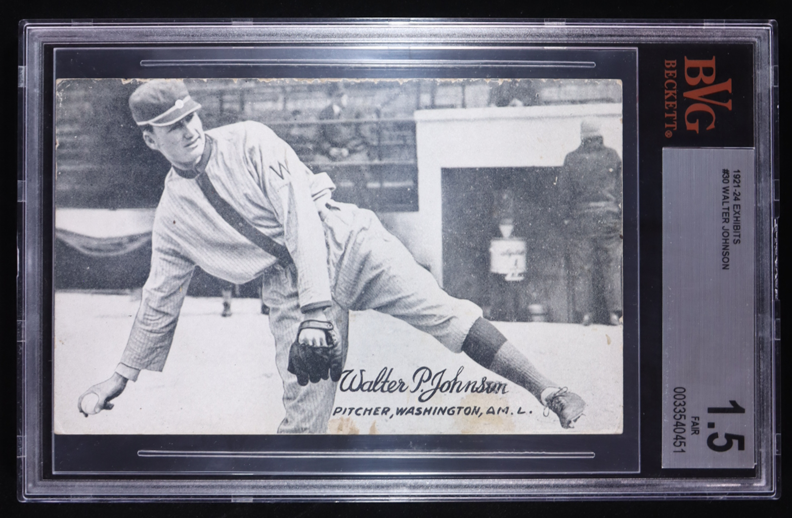 Walter Johnson 1921-24 Exhibits #30 (BVG 1.5) at PristineAuction.com Walter Johnson 1921-24 Exhibits #30 (BVG 1.5) at PristineAuction.com