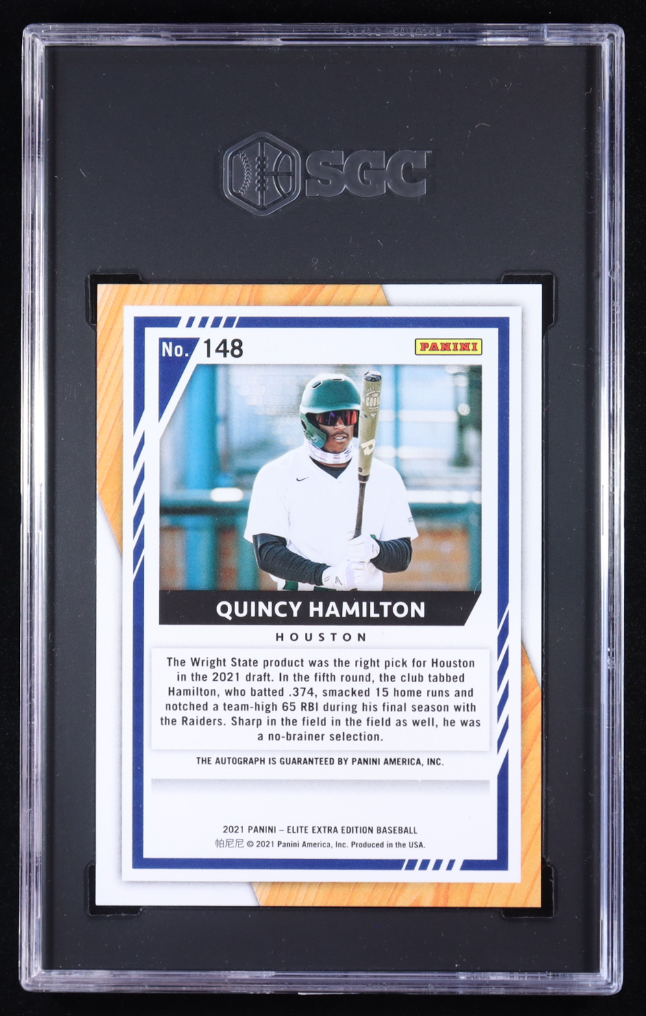 Quincy Hamilton 2021 Elite Extra Edition Signatures #148 (SGC 10) at PristineAuction.com Quincy Hamilton 2021 Elite Extra Edition Signatures #148 (SGC 10) at PristineAuction.com