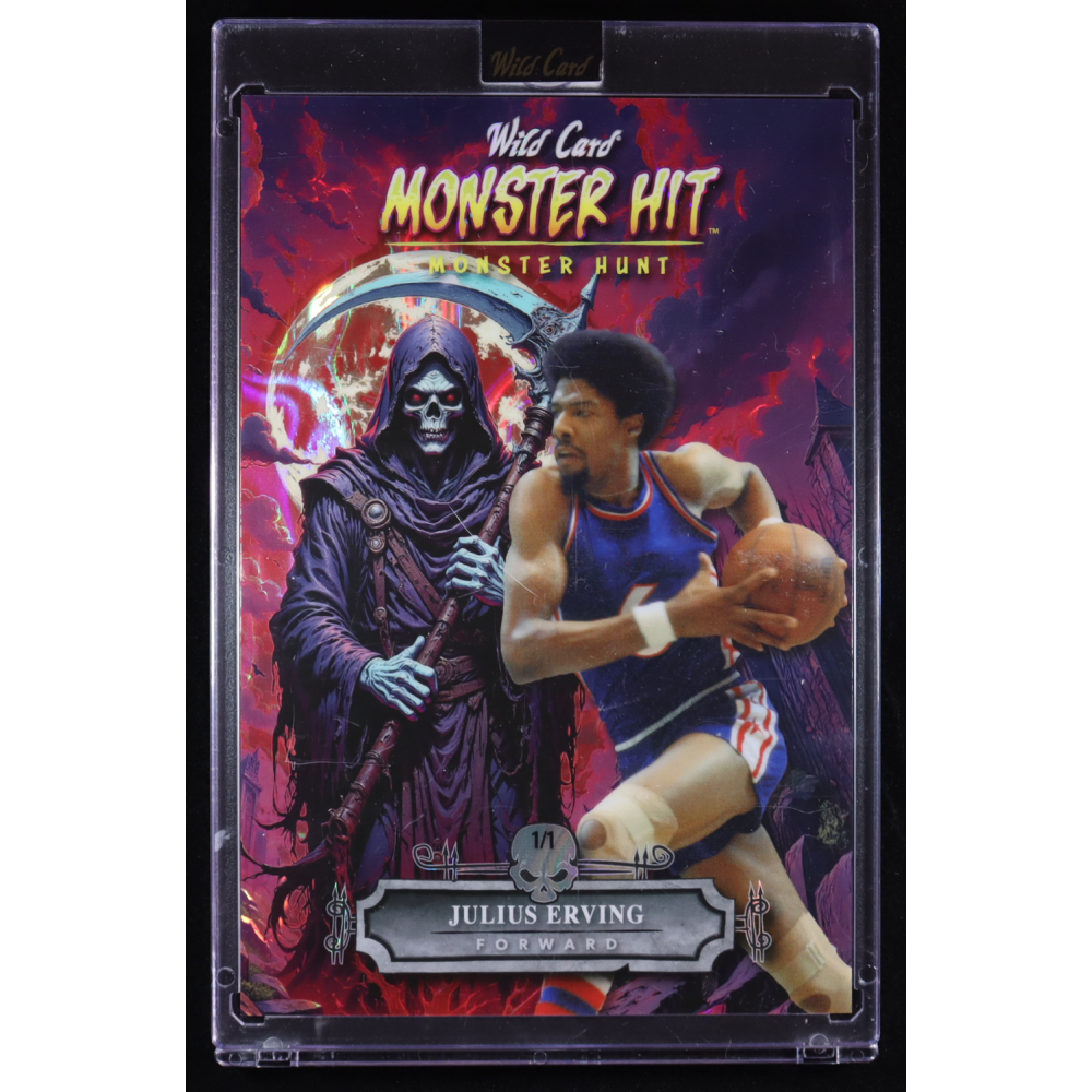 Julius Erving 2025 Wild Card Monster Hit Monster Hunt Grim Reaper Red Lava #JE #1/1 at PristineAuction.com