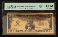 1934 $100,000 Gold Certificate "Smithsonian Edition" - 100 mg of 24k Gold (PMG Gem Uncirculated) at PristineAuction.com