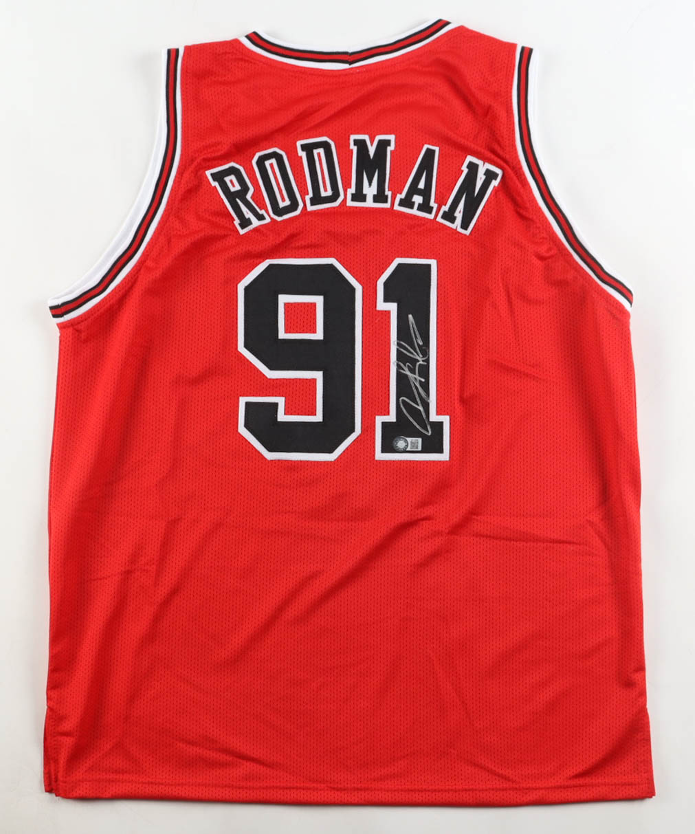 Dennis Rodman Signed Jersey (Schwartz) at PristineAuction.com Dennis Rodman Signed Jersey (Schwartz) at PristineAuction.com