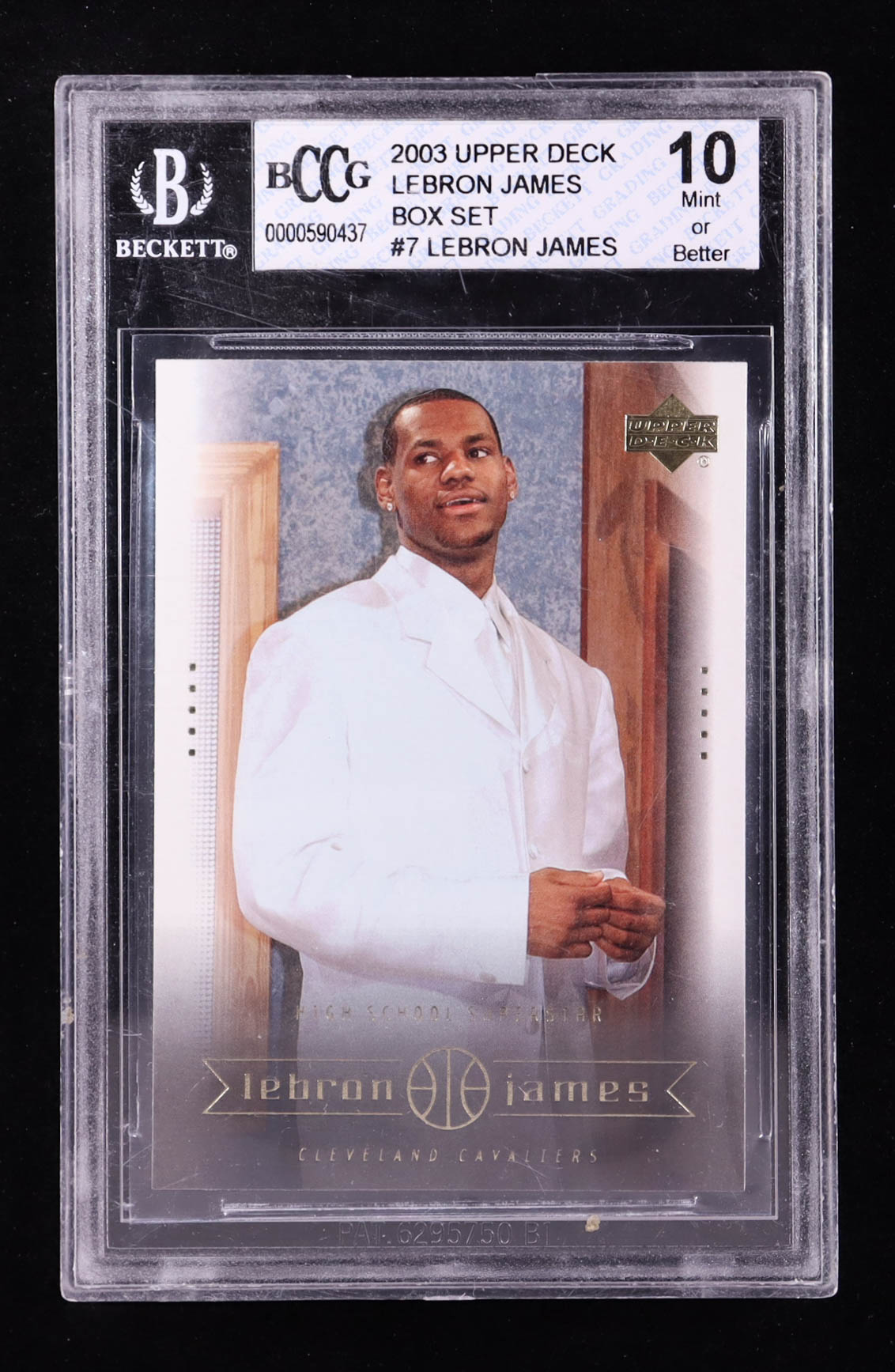 LeBron James 2003 Upper Deck LeBron James Box Set #7 RC / High School Superstar (BCCG 10) at PristineAuction.com LeBron James 2003 Upper Deck LeBron James Box Set #7 RC / High School Superstar (BCCG 10) at PristineAuction.com