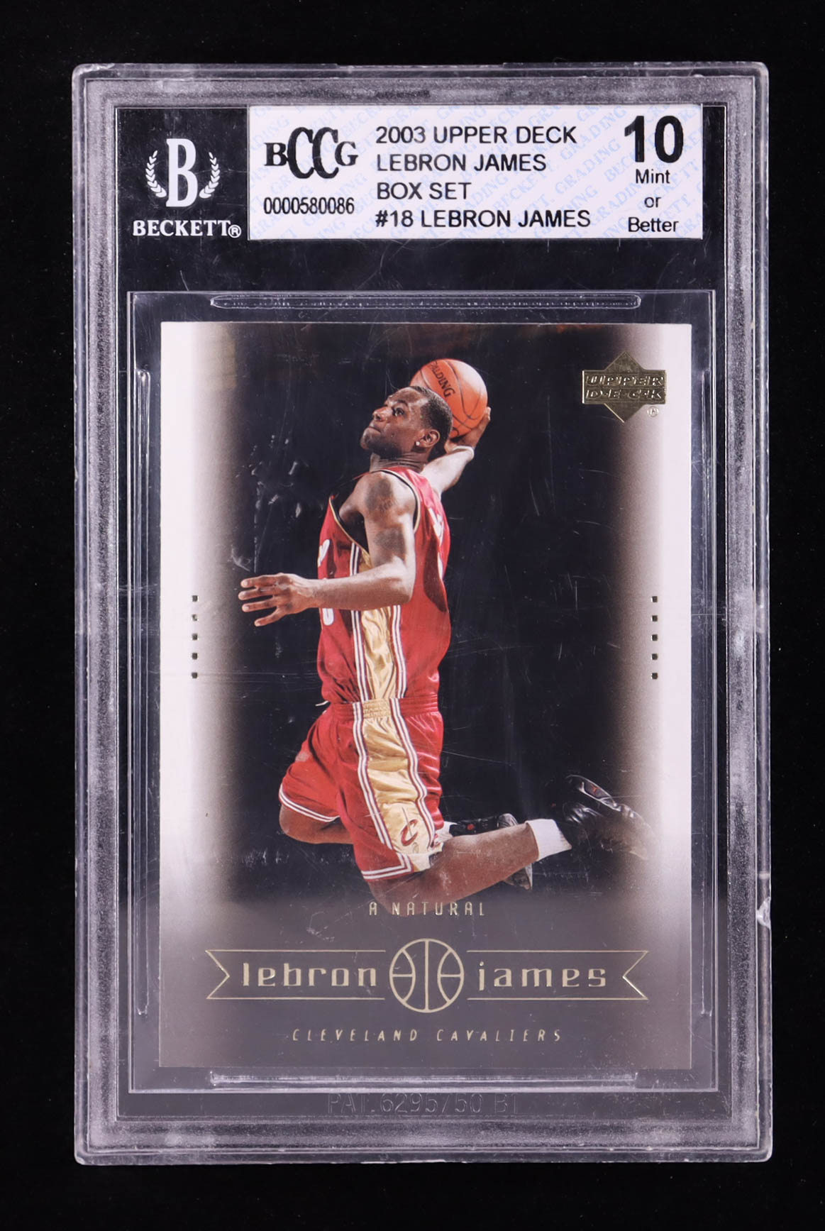 LeBron James 2003 Upper Deck LeBron James Box Set #18 RC / A Natural (BCCG 10) at PristineAuction.com LeBron James 2003 Upper Deck LeBron James Box Set #18 RC / A Natural (BCCG 10) at PristineAuction.com