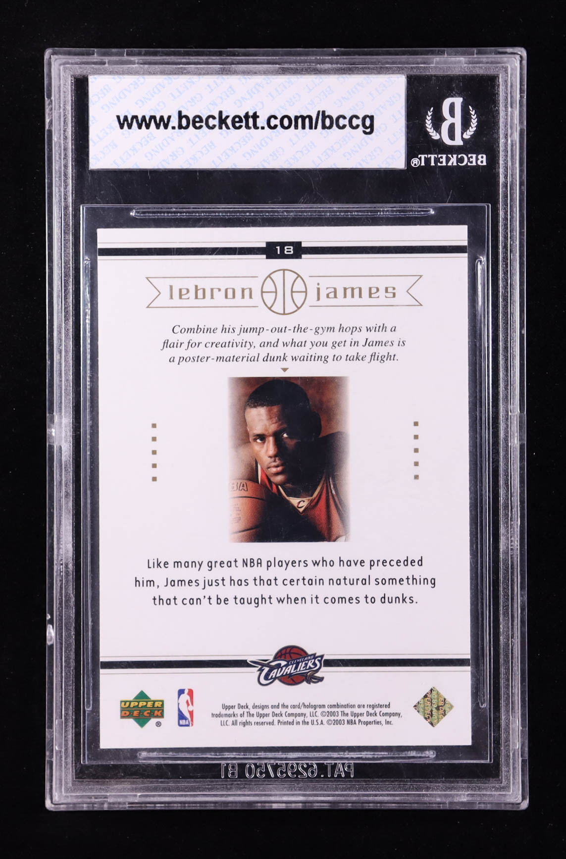 LeBron James 2003 Upper Deck LeBron James Box Set #18 RC / A Natural (BCCG 10) at PristineAuction.com LeBron James 2003 Upper Deck LeBron James Box Set #18 RC / A Natural (BCCG 10) at PristineAuction.com