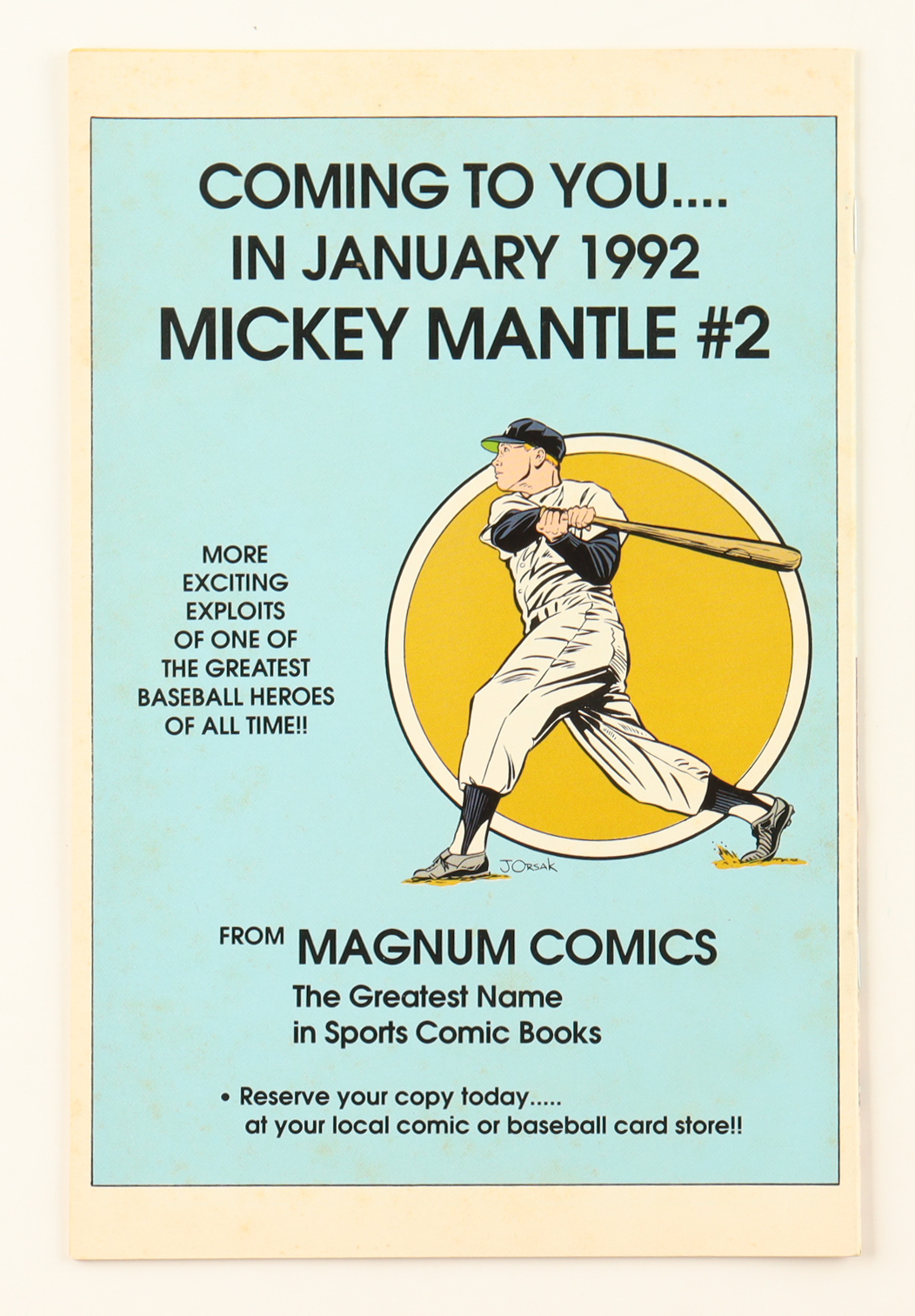 1991 "Mickey Mantle" Issue #1 Magnum Comic Book at PristineAuction.com 1991 "Mickey Mantle" Issue #1 Magnum Comic Book at PristineAuction.com