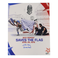 Rick Monday Signed Cubs 16x20 Photo Inscribed "Gold Bless America" (Schwartz) at PristineAuction.com