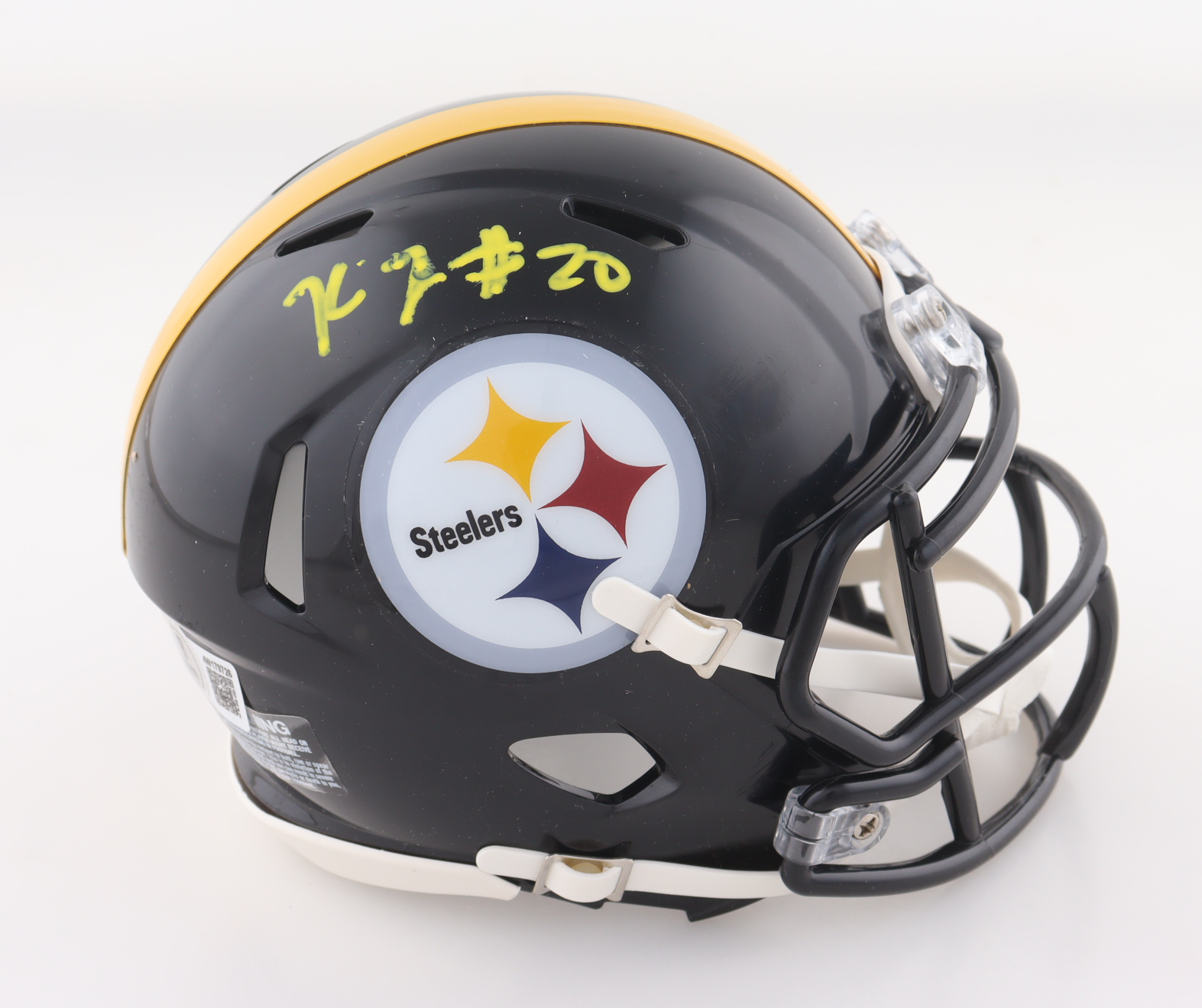 Kaleb Johnson Signed Steelers Speed Mini Helmet (Beckett) at PristineAuction.com Kaleb Johnson Signed Steelers Speed Mini Helmet (Beckett) at PristineAuction.com