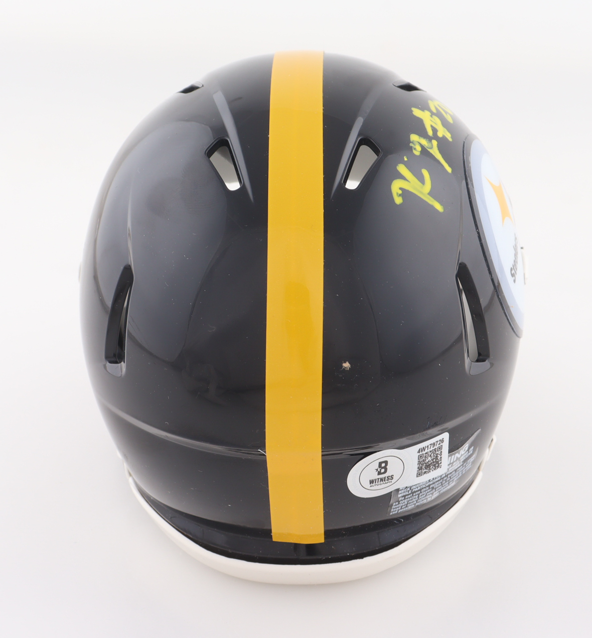 Kaleb Johnson Signed Steelers Speed Mini Helmet (Beckett) at PristineAuction.com Kaleb Johnson Signed Steelers Speed Mini Helmet (Beckett) at PristineAuction.com