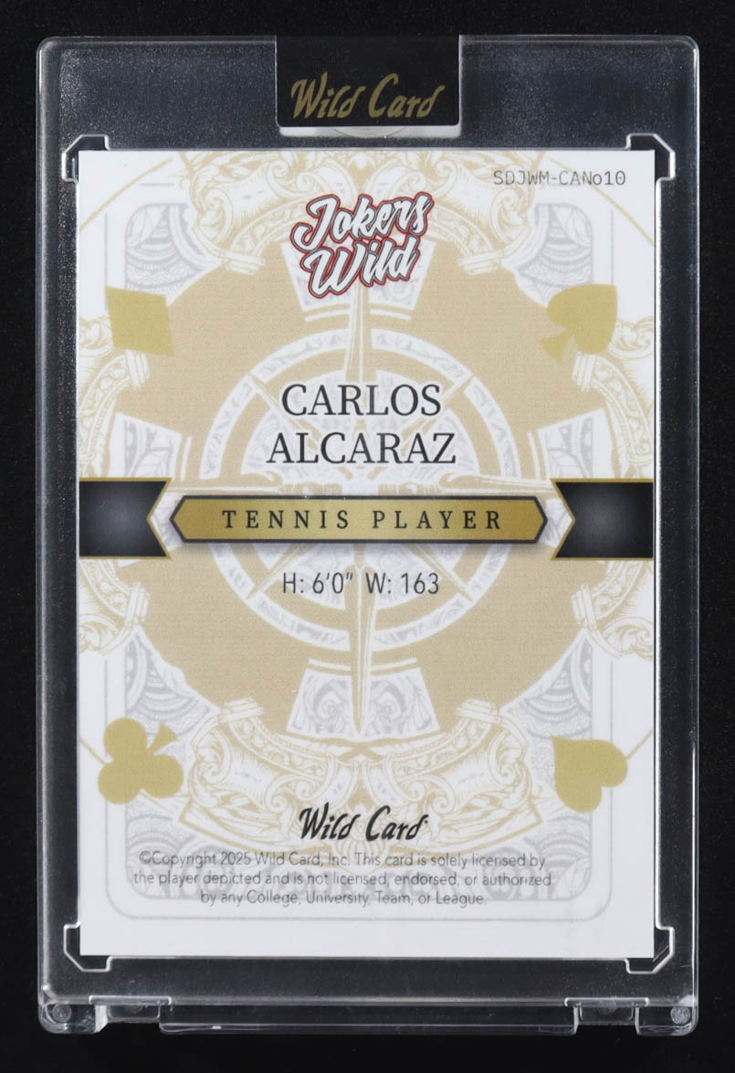 Carlos Alcaraz 2025 Wild Card Jokers Wild Joker Kaleidoscope #SDJWM-CANo10 #1/1 at PristineAuction.com Carlos Alcaraz 2025 Wild Card Jokers Wild Joker Kaleidoscope #SDJWM-CANo10 #1/1 at PristineAuction.com