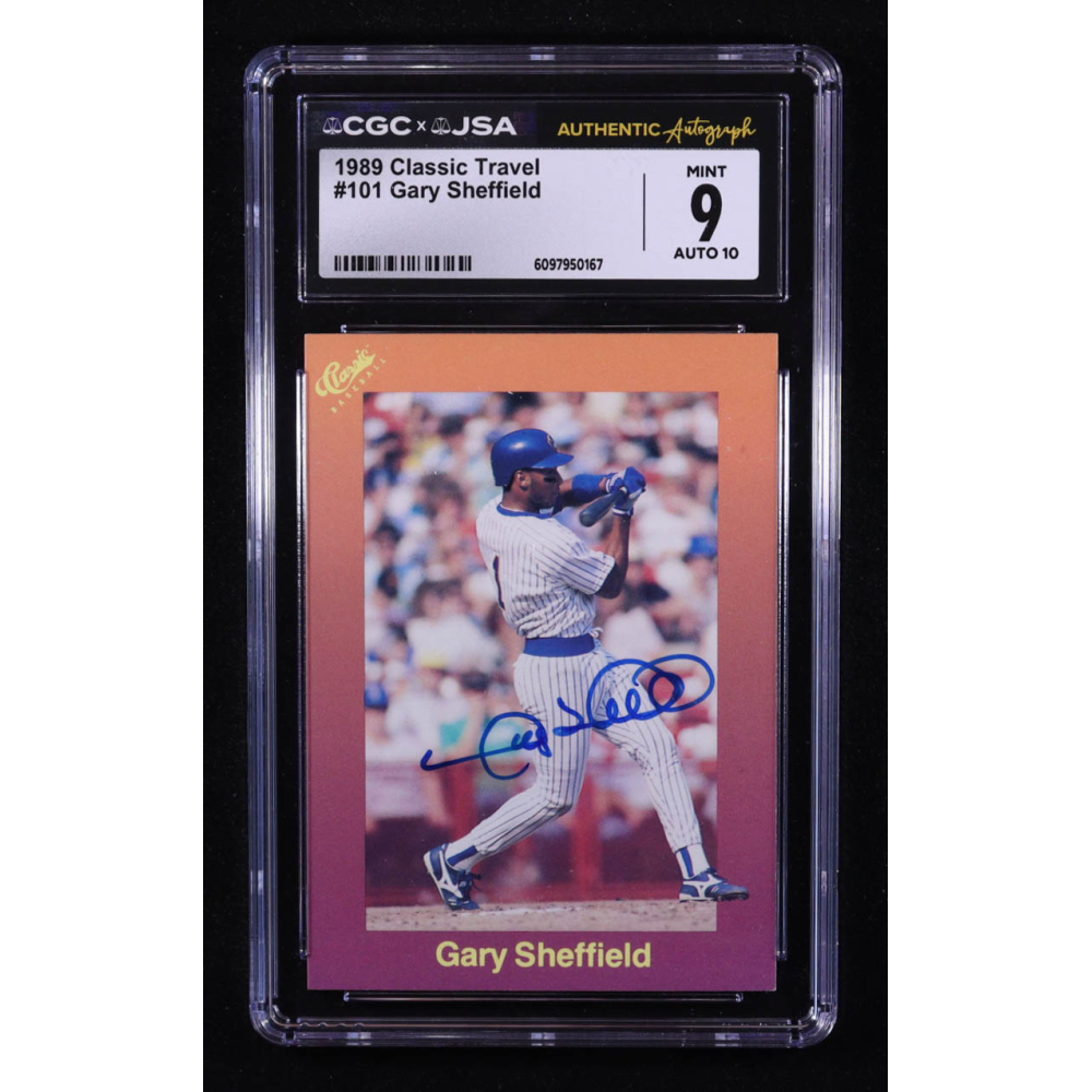 Gary Sheffield Signed 1989 Classic Travel Orange #101 RC (CGC 9 | Autograph Graded CGC 10) at PristineAuction.com
