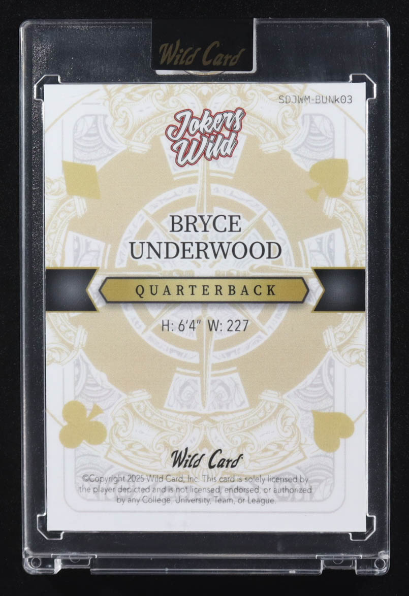 Bryce Underwood 2025 Wild Card Jokers Wild Joker Crystal #SDJWM-BUNk03 #1/1 RC at PristineAuction.com Bryce Underwood 2025 Wild Card Jokers Wild Joker Crystal #SDJWM-BUNk03 #1/1 RC at PristineAuction.com