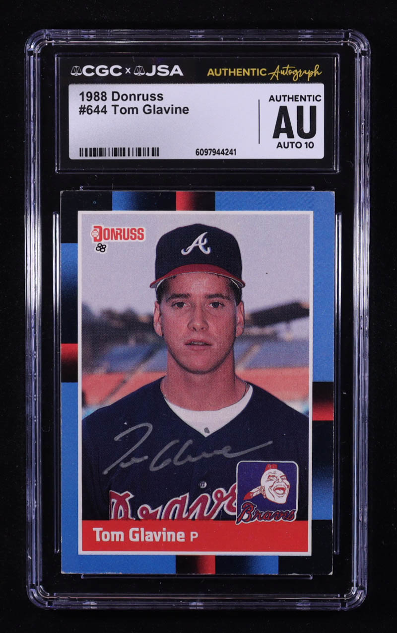 Tom Glavine Signed 1988 Donruss #644 RC (CGC | Autograph Graded CGC 10) at PristineAuction.com Tom Glavine Signed 1988 Donruss #644 RC (CGC | Autograph Graded CGC 10) at PristineAuction.com