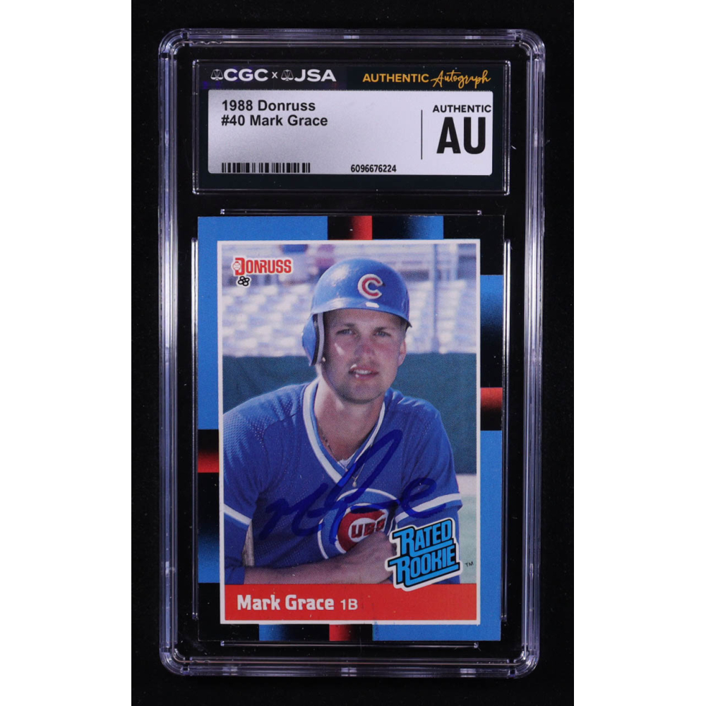 Mark Grace Signed 1988 Donruss RR #40 RC (CGC) at PristineAuction.com