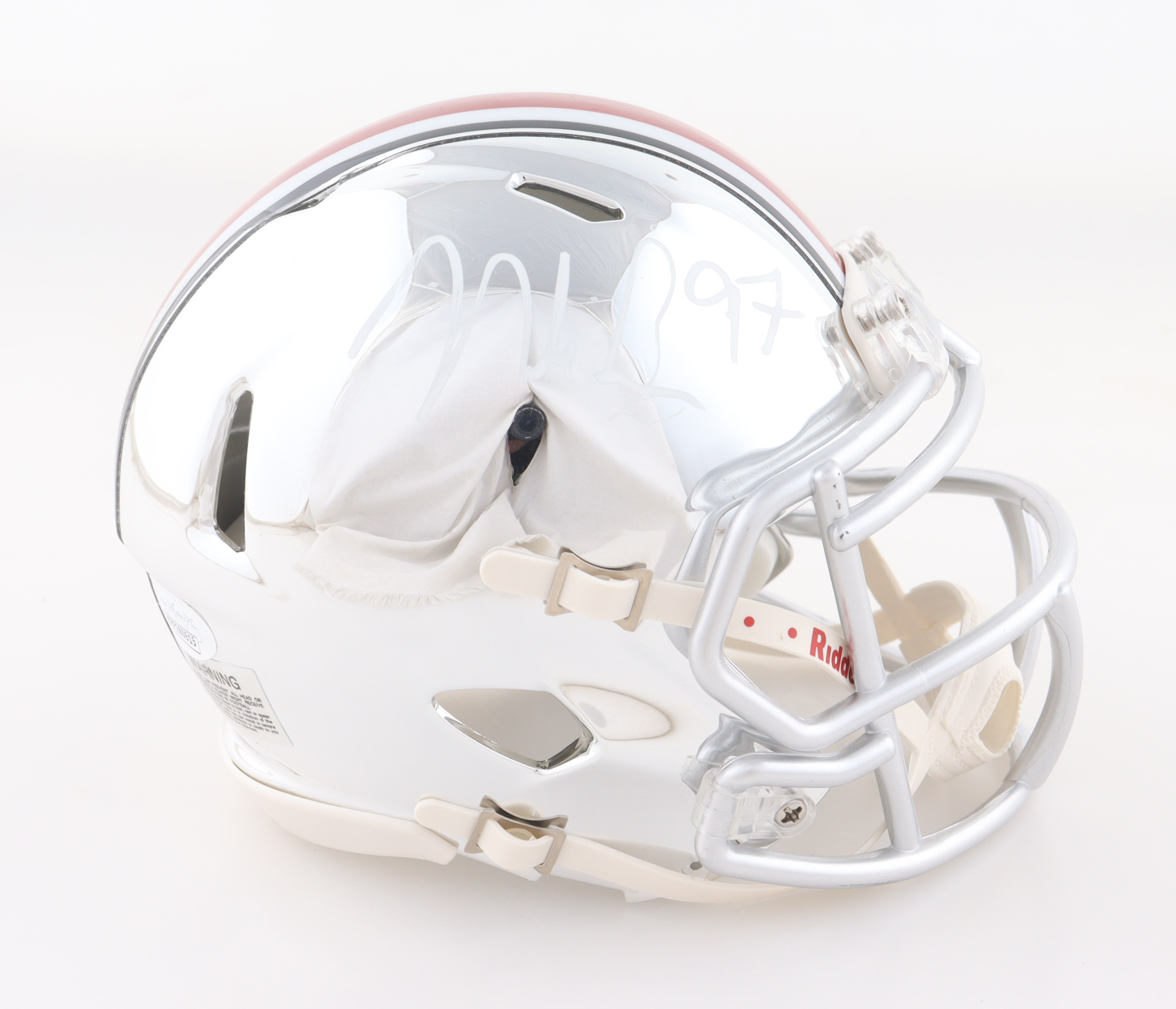 Nick Bosa Signed Ohio State Buckeyes Chrome Speed Mini Helmet (JSA) at PristineAuction.com Nick Bosa Signed Ohio State Buckeyes Chrome Speed Mini Helmet (JSA) at PristineAuction.com