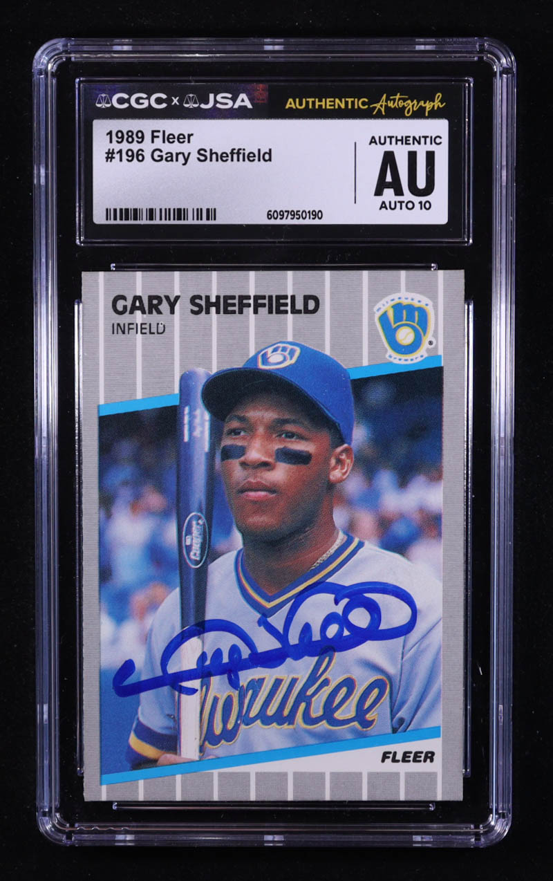 Gary Sheffield Signed 1989 Fleer #196 RC (CGC | Autograph Graded CGC 10) at PristineAuction.com Gary Sheffield Signed 1989 Fleer #196 RC (CGC | Autograph Graded CGC 10) at PristineAuction.com