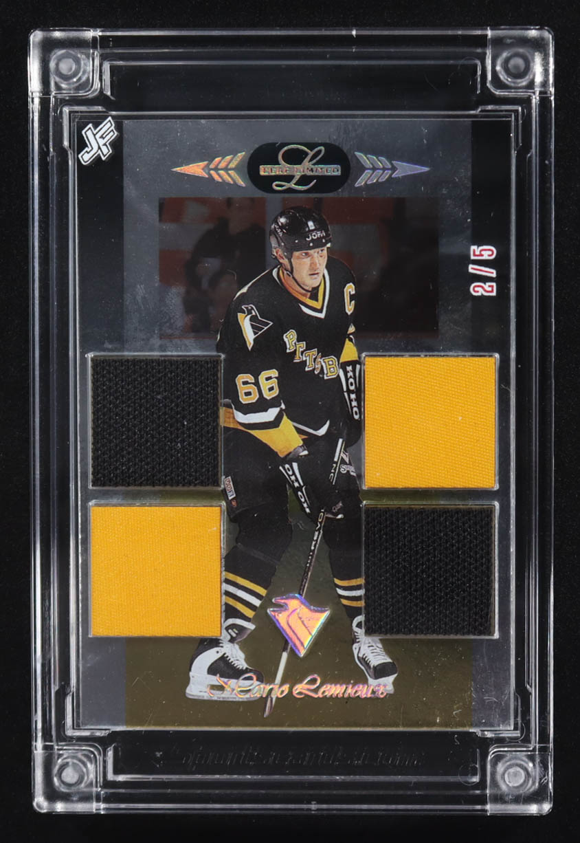 Mario Lemieux 2025 Jersey Fusion Quad Player-Worn Swatches #ML93 #2/5 at PristineAuction.com Mario Lemieux 2025 Jersey Fusion Quad Player-Worn Swatches #ML93 #2/5 at PristineAuction.com