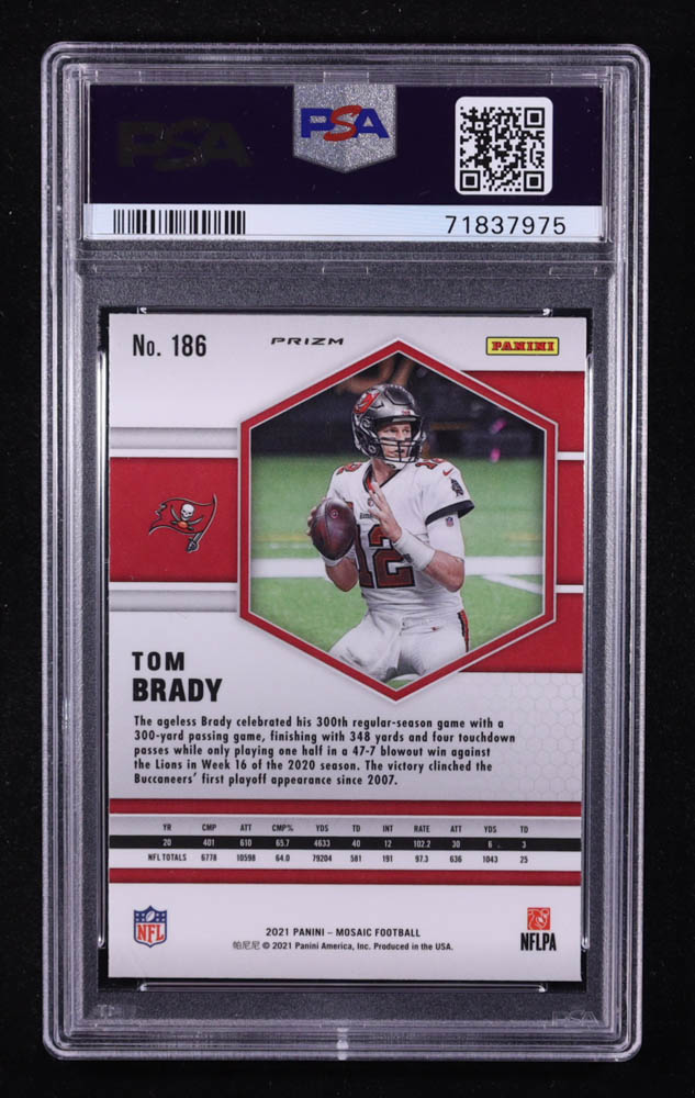 Tom Brady 2021 Panini Mosaic Mosaic Camo Pink #186 (PSA 9) at PristineAuction.com Tom Brady 2021 Panini Mosaic Mosaic Camo Pink #186 (PSA 9) at PristineAuction.com