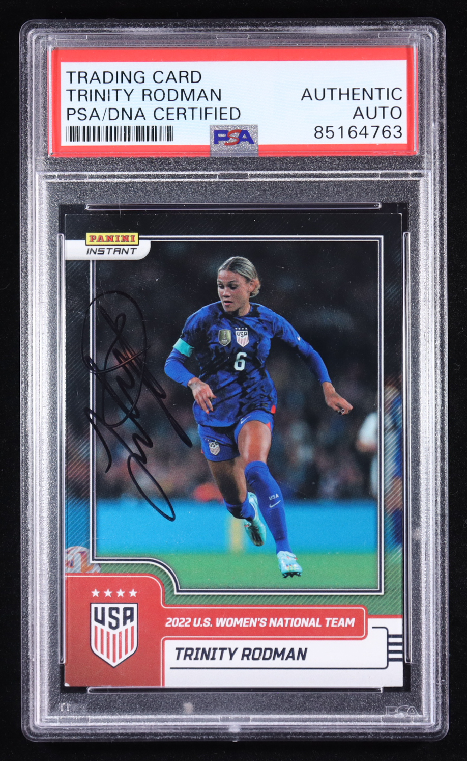 Trinity Rodman Signed 2022 Panini Instant U.S. National Team Set #26 RC (PSA) at PristineAuction.com Trinity Rodman Signed 2022 Panini Instant U.S. National Team Set #26 RC (PSA) at PristineAuction.com