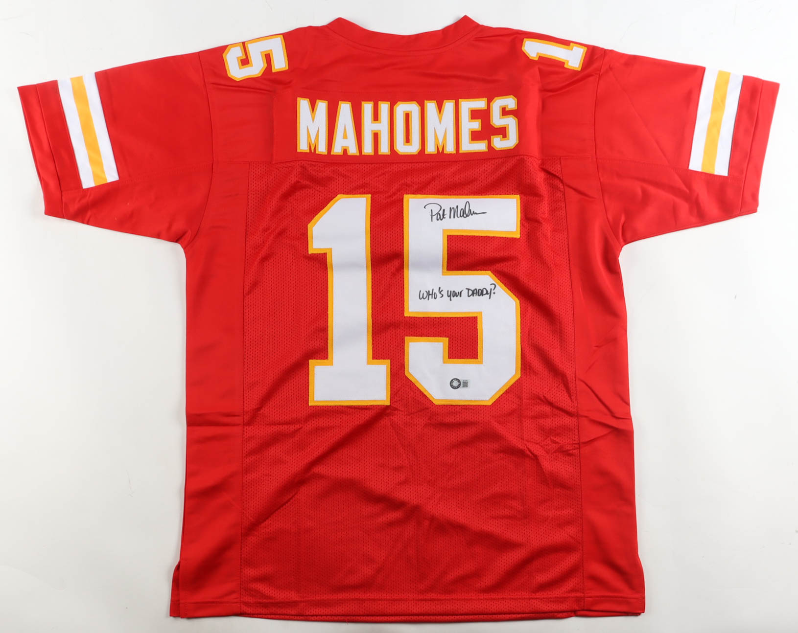 Patrick Mahomes Sr. Signed Jersey Inscribed "Who's Your Daddy?" (Schwartz) at PristineAuction.com Patrick Mahomes Sr. Signed Jersey Inscribed "Who's Your Daddy?" (Schwartz) at PristineAuction.com