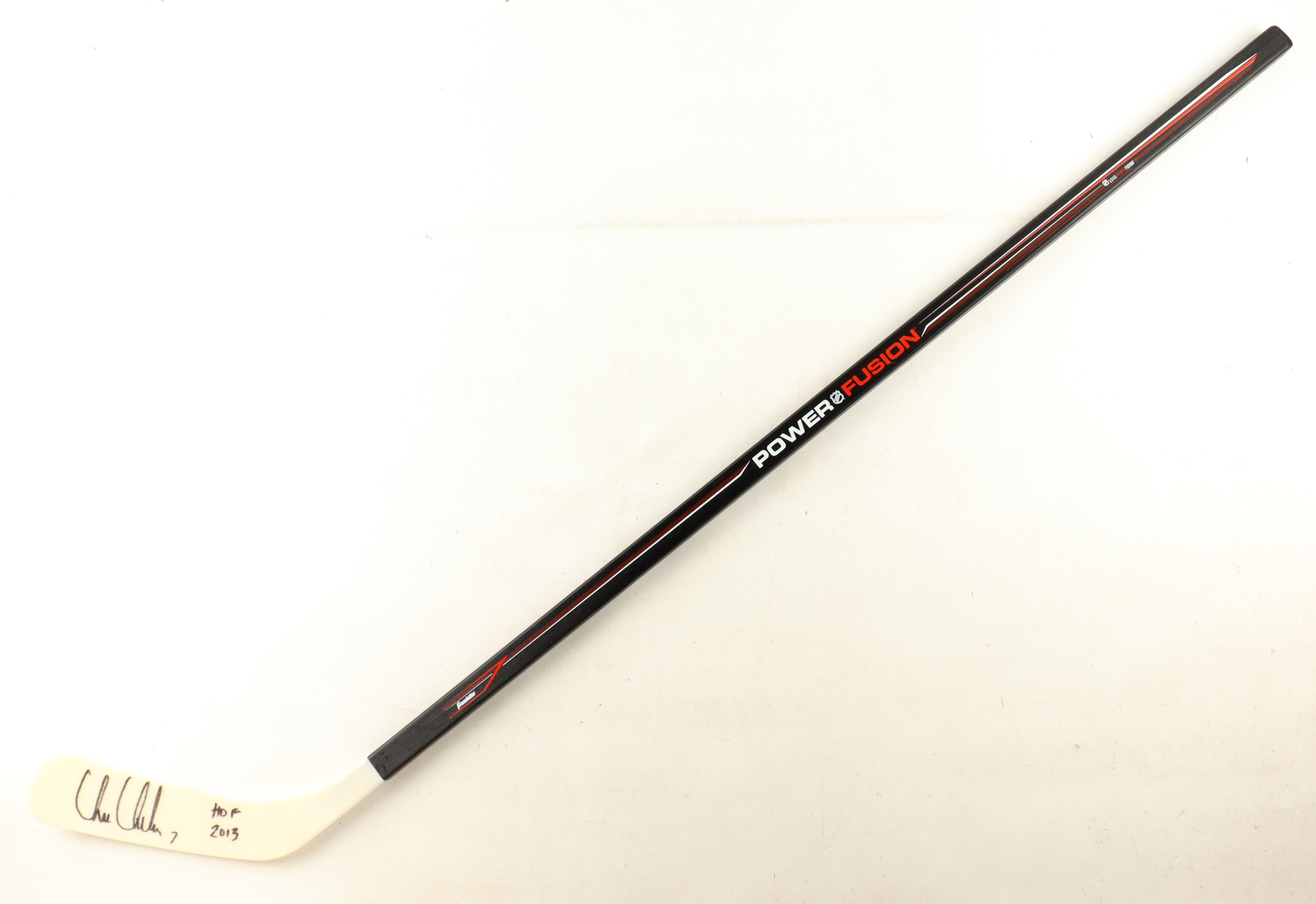Chris Chelios Signed Power Fusion Full-Size Hockey Stick Inscribed "HOF 2013" (Schwartz) at PristineAuction.com Chris Chelios Signed Power Fusion Full-Size Hockey Stick Inscribed "HOF 2013" (Schwartz) at PristineAuction.com