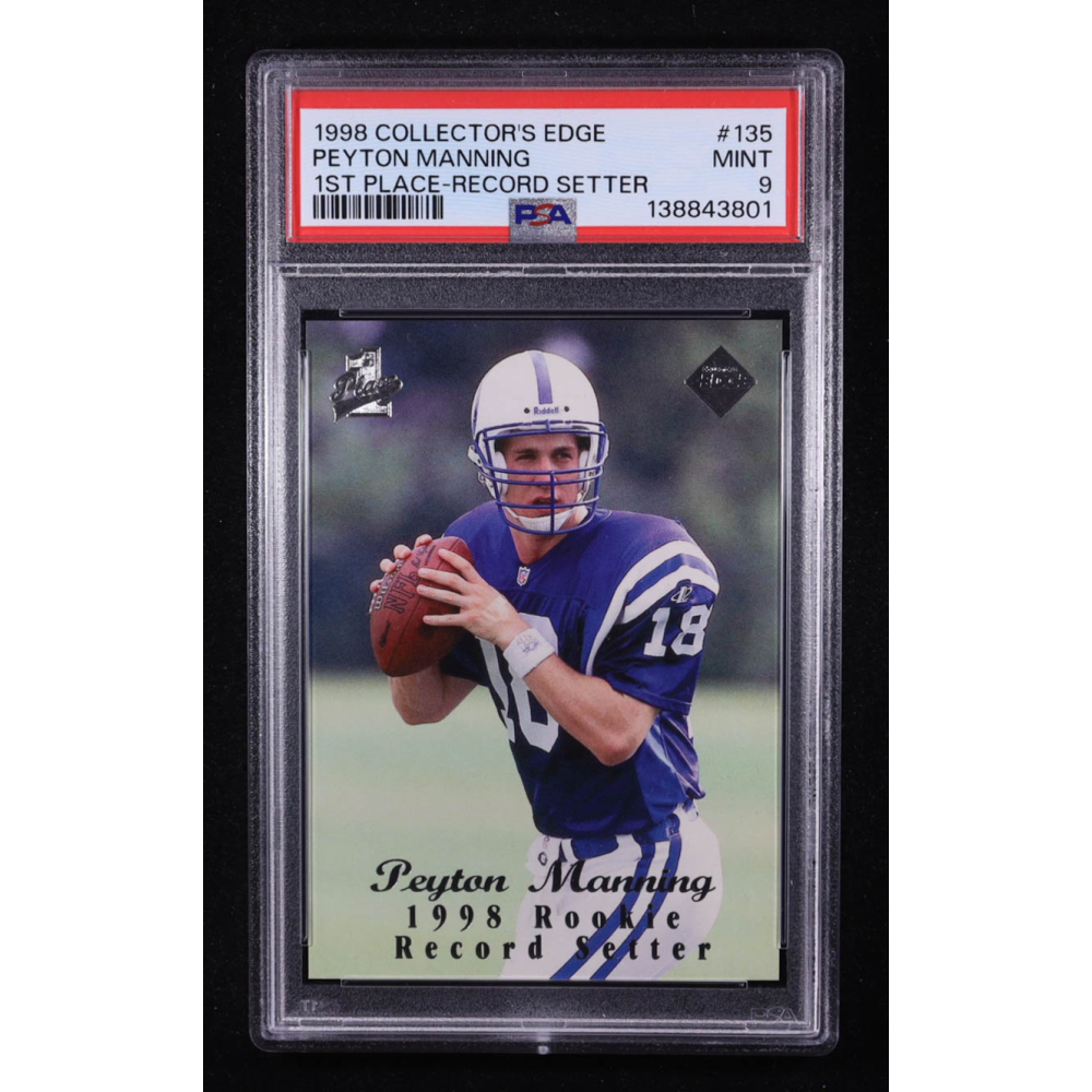 Peyton Manning 1998 Collector's Edge 1st Place Record Setter #135 RC (PSA 9) at PristineAuction.com