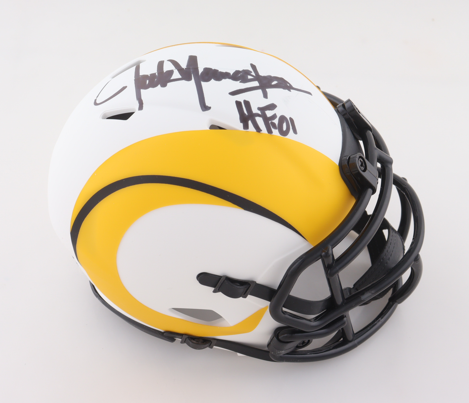 Jack Youngblood Signed Rams Lunar Eclipse Alternate Speed Mini Helmet Inscribed "HOF 01" (Schwartz) at PristineAuction.com Jack Youngblood Signed Rams Lunar Eclipse Alternate Speed Mini Helmet Inscribed "HOF 01" (Schwartz) at PristineAuction.com