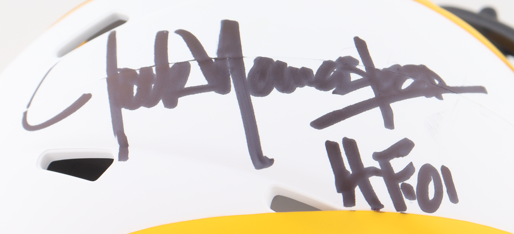 Jack Youngblood Signed Rams Lunar Eclipse Alternate Speed Mini Helmet Inscribed "HOF 01" (Schwartz) at PristineAuction.com Jack Youngblood Signed Rams Lunar Eclipse Alternate Speed Mini Helmet Inscribed "HOF 01" (Schwartz) at PristineAuction.com