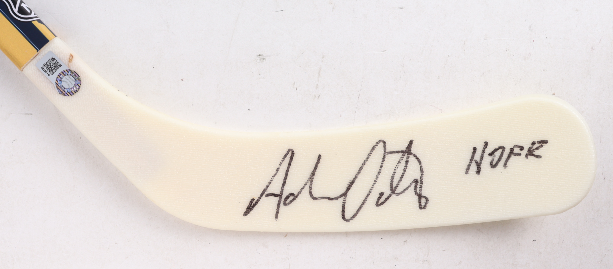 Adam Oates Signed Blues Logo Hockey Stick Inscribed "HOF 12" (Schwartz) at PristineAuction.com Adam Oates Signed Blues Logo Hockey Stick Inscribed "HOF 12" (Schwartz) at PristineAuction.com