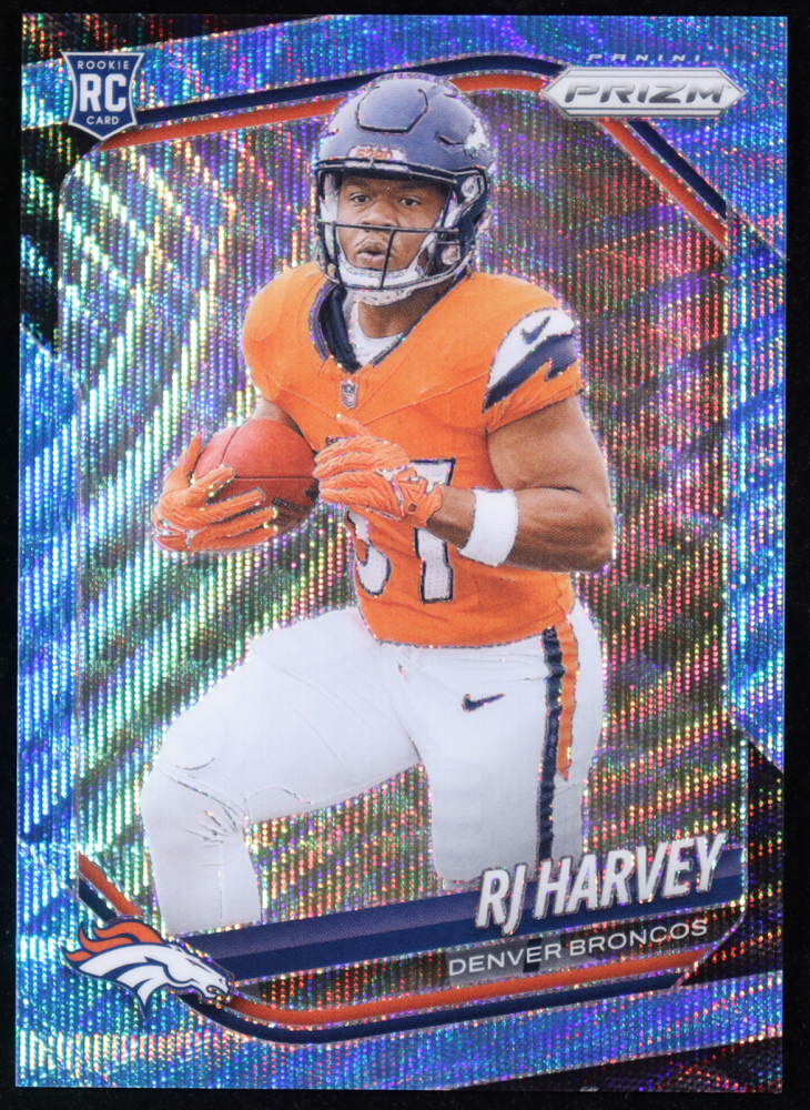 RJ Harvey 2025 Panini Prizm Prizms Blue Wave #303 #036/230 RC