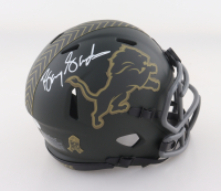 Barry Sanders Signed Lions Salute to Service Alternate Speed Mini Helmet (Schwartz) at PristineAuction.com