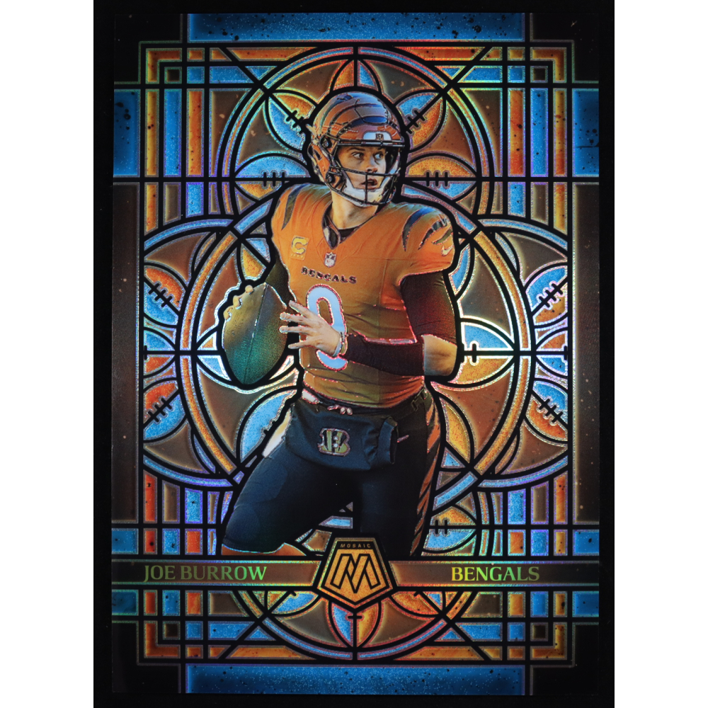 Joe Burrow 2025 Panini Mosaic Stained Glass Oversized #5 at PristineAuction.com