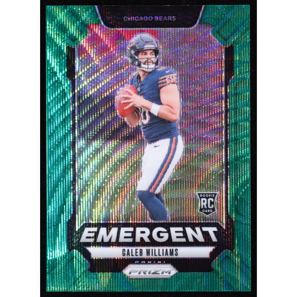 Caleb Williams 2024 Panini Prizm Emergent Prizms Green Wave #1 RC at PristineAuction.com